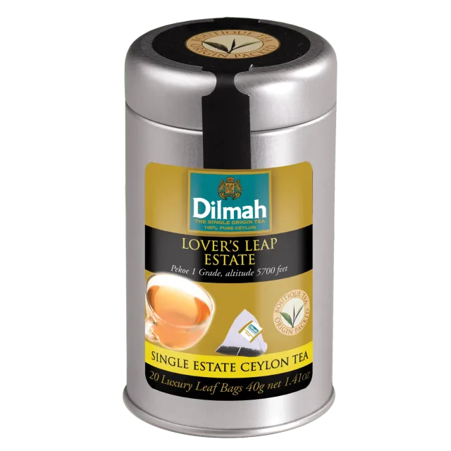 Цейлонский черный чай «DILMAH «LOVERS LEAP ESTATE», жестяная банка 20×