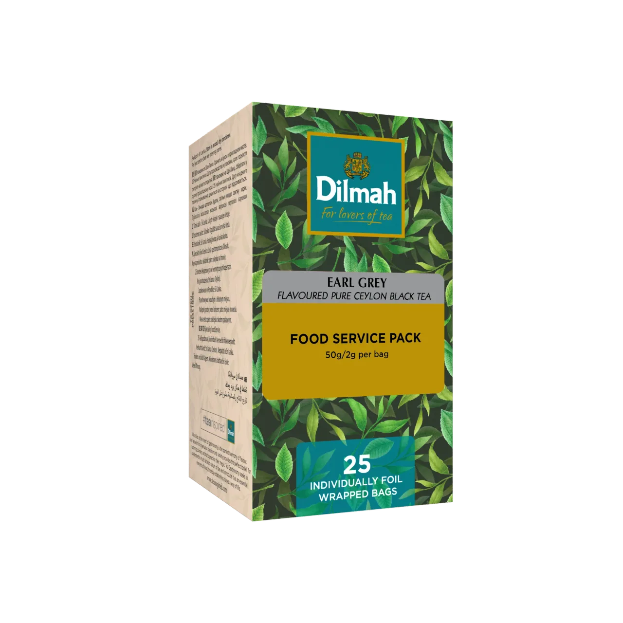 Цейлонский черный чай листовой «DILMAH «EARL GREY», 25 × — Фронт