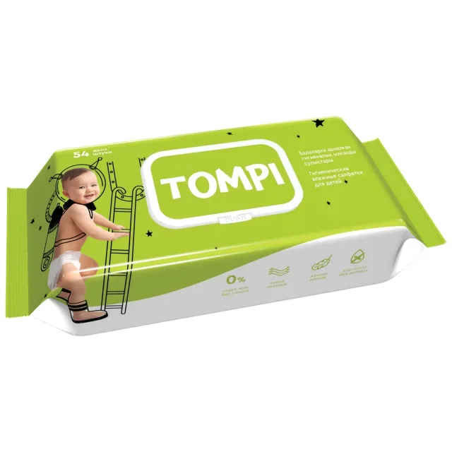 САЛФЕТКИ TOMPI ДЕТСКИЕ ВЛАЖНЫЕ БЕЗ АРОМАТА ФЛ/П