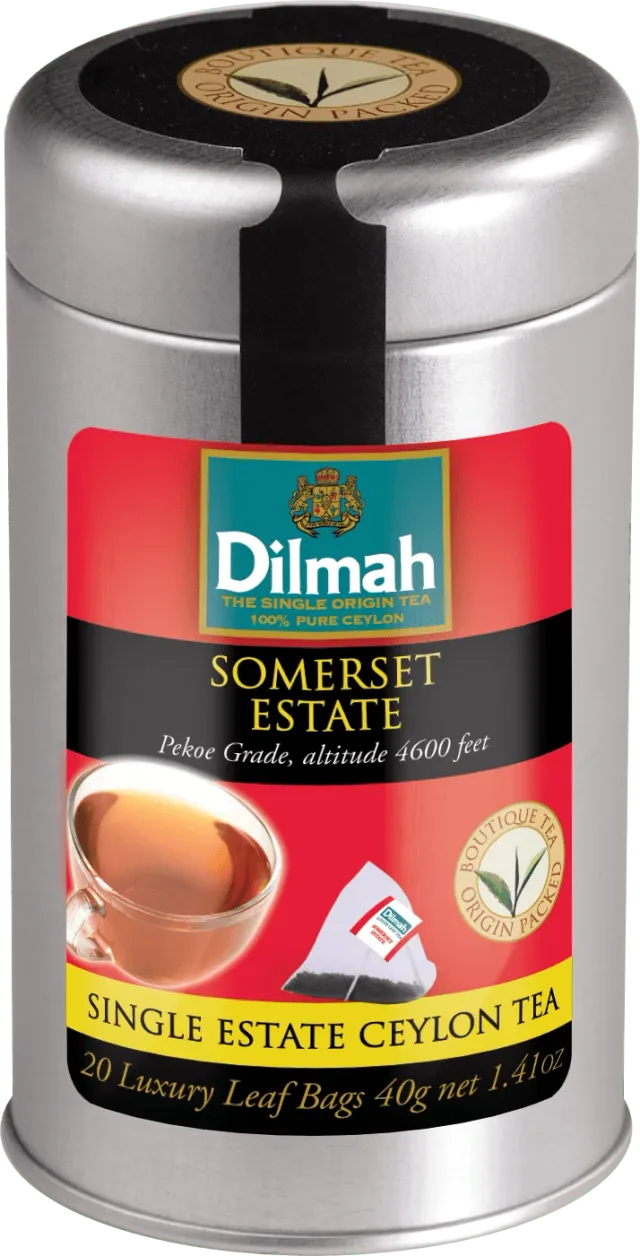 Цейлонский черный чай «DILMAH «SOMERSET ESTATE», жестяная банка 20 ×