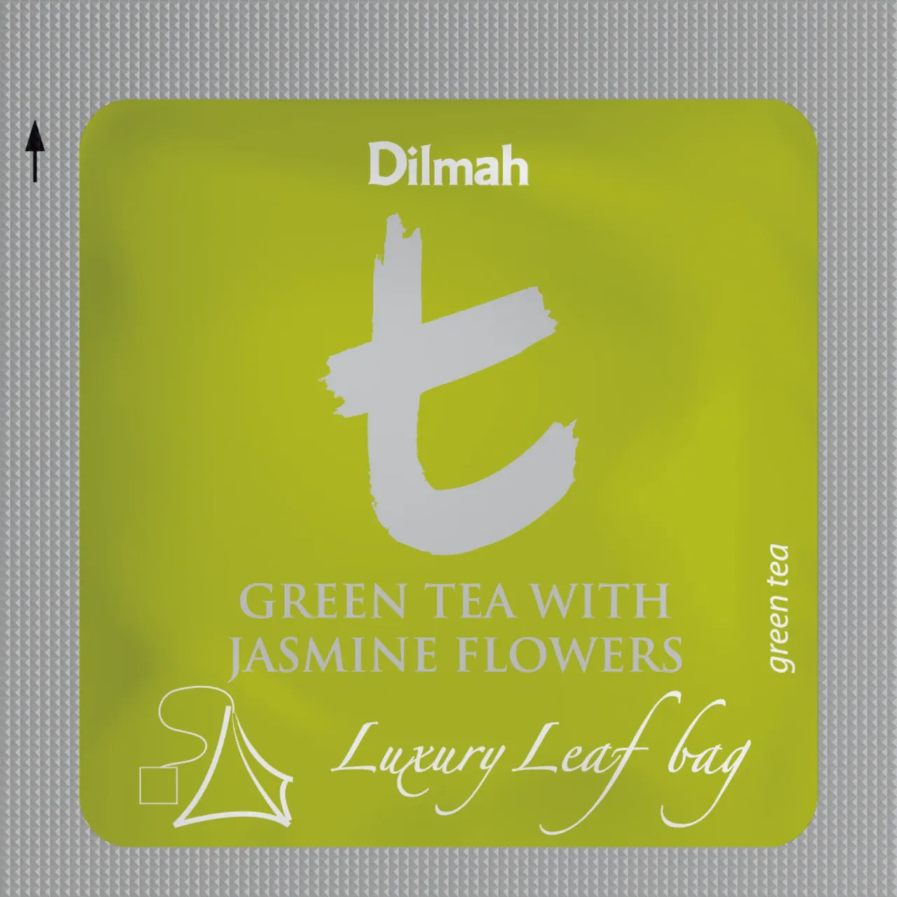 Премиальный листовой чай «DILMAH «GREEN TEA WITH JASMINE», 20× — Фронт