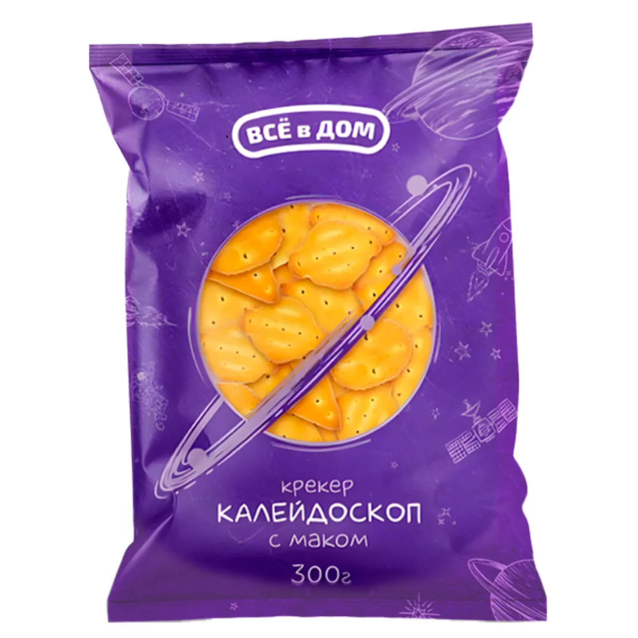 ПЕЧЕНЬЕ ВСЕ В ДОМ КРЕКЕР КАЛЕЙДОСКОП С МАКОМ ФЛ/П — Фронт