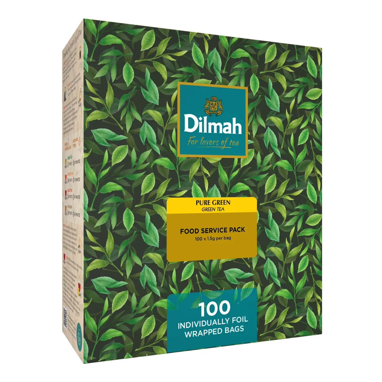 Зеленый листовой чай «DILMAH «PURE GREEN», 100× — Фронт