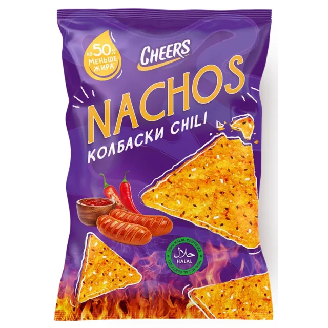 СНЕКИ NACHOS КОЛБАСКИ ЧИЛИ КУКУРУЗНЫЕ П/П