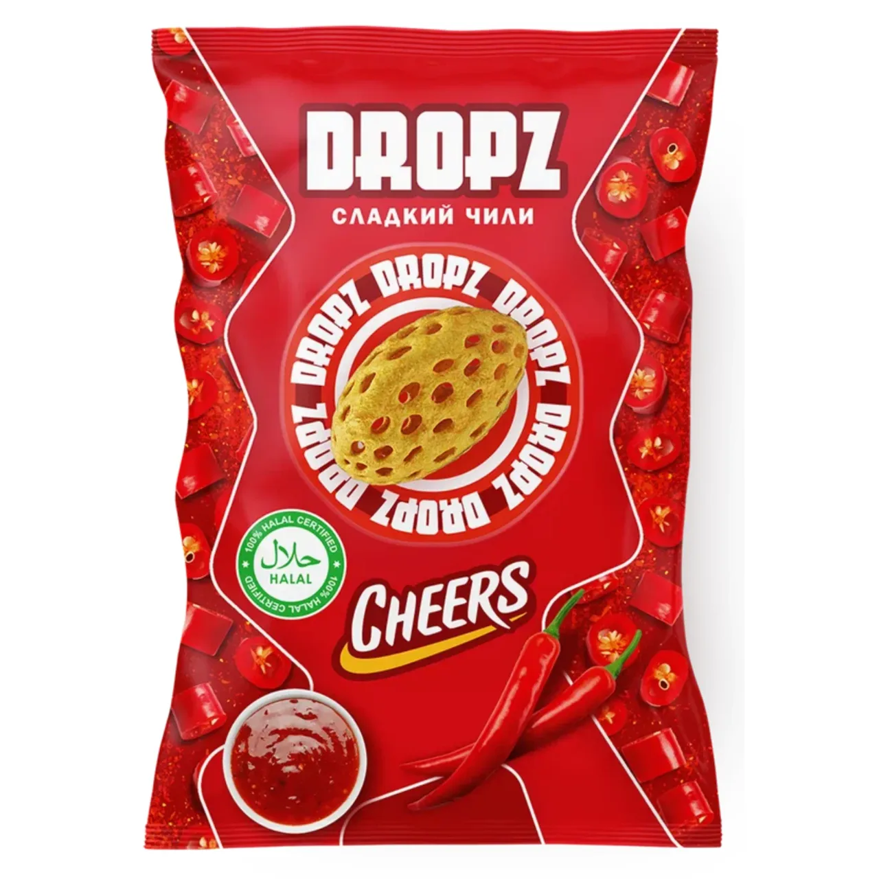 ЧИПСЫ DROPZ СЛАДКИЙ ЧИЛИ КУКУРУЗНЫЕ П/П — Фронт